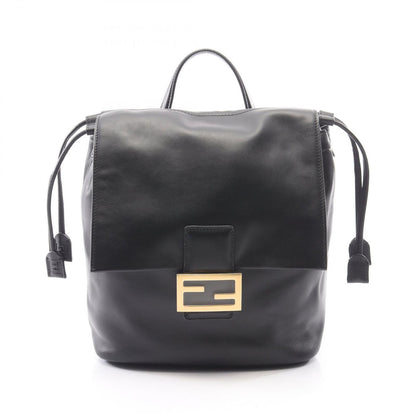 Fendi Backpack FF Logo Black Leather