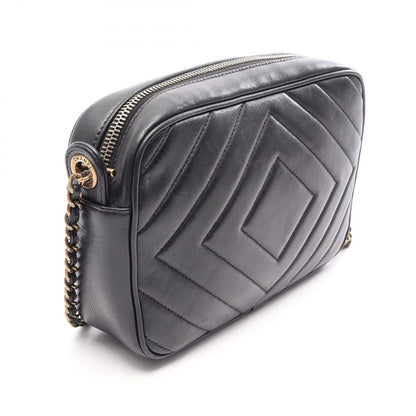 Chanel Shoulder Bag CC Logo Diamond Stitch Black Leather CC Chain — view 2
