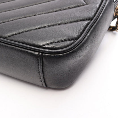 Chanel Shoulder Bag CC Logo Diamond Stitch Black Leather CC Chain — view 8