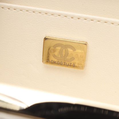 Chanel Shoulder Bag Quilted Mini Minaudiere Evening White Lambskin Small Box — view 5