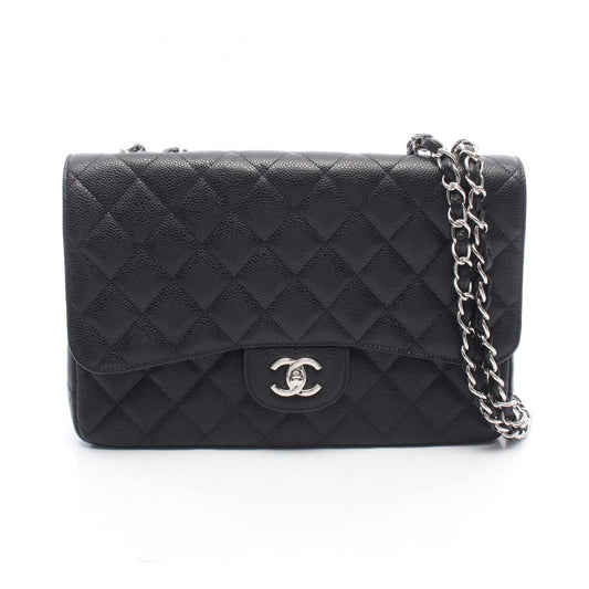 Chanel Shoulder Bag Maxi Quilted 30 Single Flap Black Caviar Leather Chain