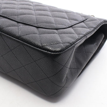 Chanel Shoulder Bag Maxi Quilted 30 Single Flap Black Caviar Leather Chain — view 7