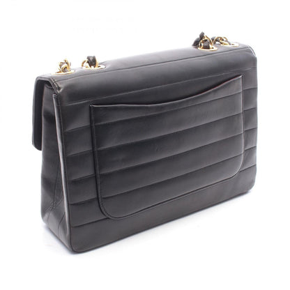 Chanel Shoulder Bag Mademoiselle Big CC Logo Single Flap Black Lambskin Chain — view 2