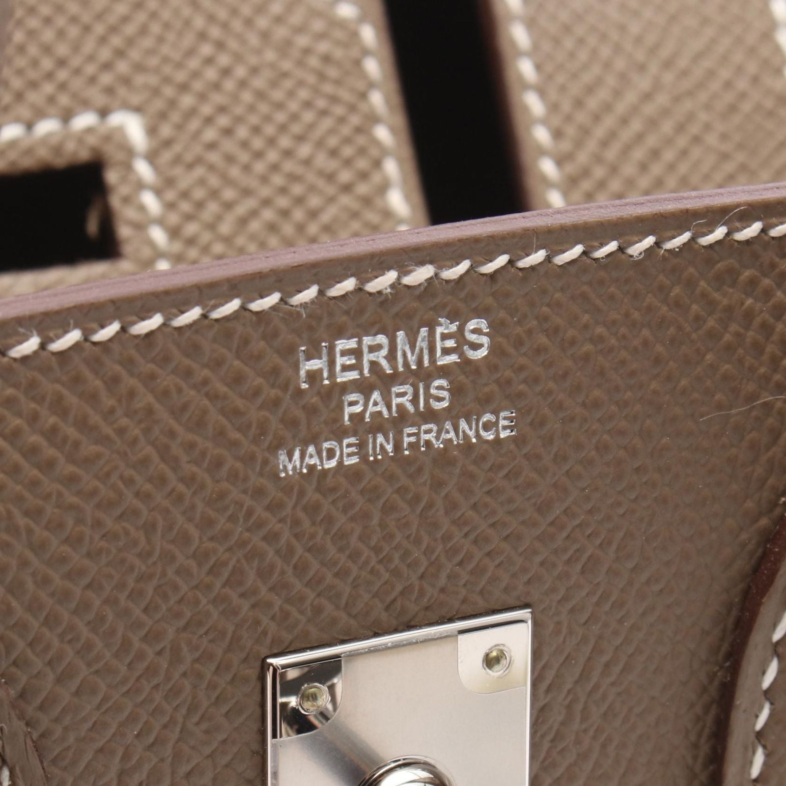 Hermes Birkin 25 Series Etoupe Leather Handbag — view 4