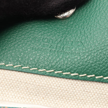 Goyard Tote Bag Saint Louis PM Green White Brown Canvas Leather — view 4