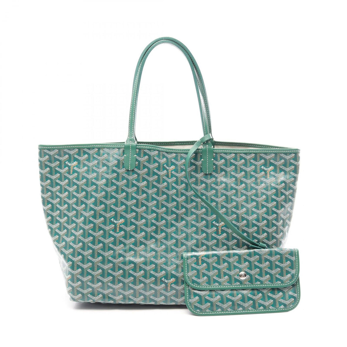 Goyard Tote Bag Saint Louis PM Green White Brown Canvas Leather