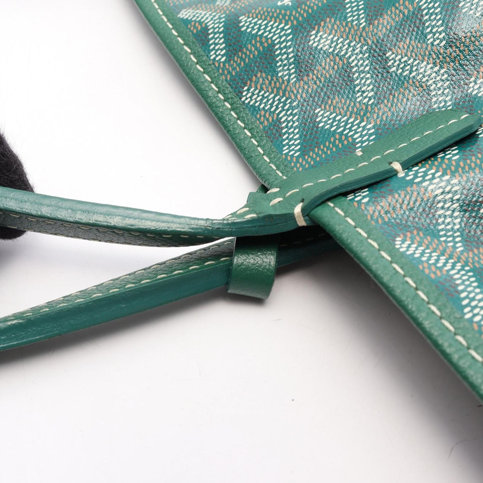 Goyard Tote Bag Saint Louis PM Green White Brown Canvas Leather — view 8