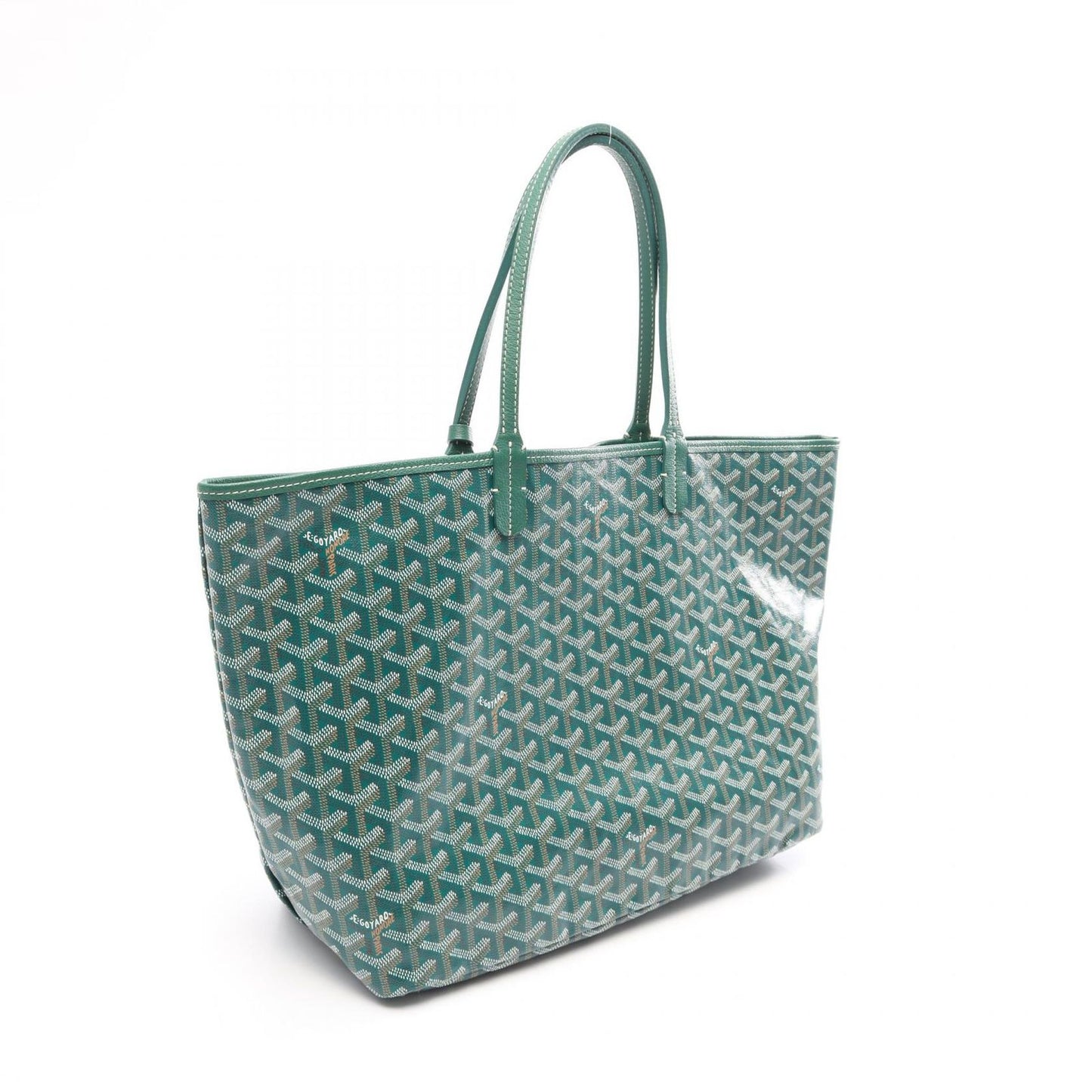 Goyard Tote Bag Saint Louis PM Green White Brown Canvas Leather — view 2