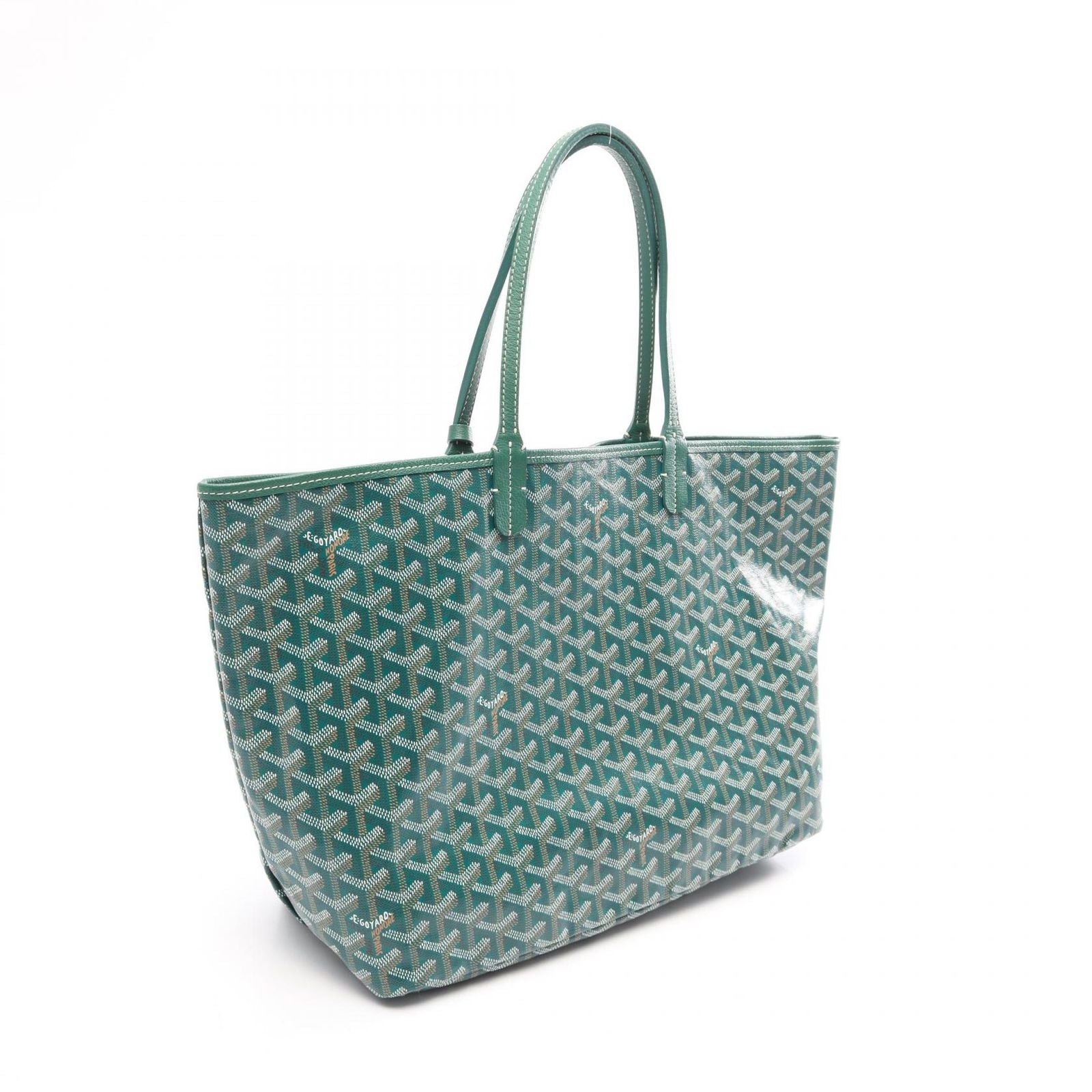 Goyard Tote Bag Saint Louis PM Green White Brown Canvas Leather — view 2