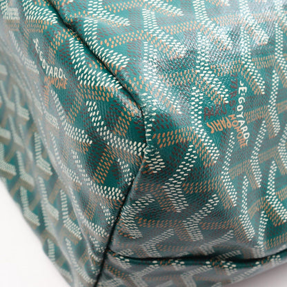 Goyard Tote Bag Saint Louis PM Green White Brown Canvas Leather — view 7