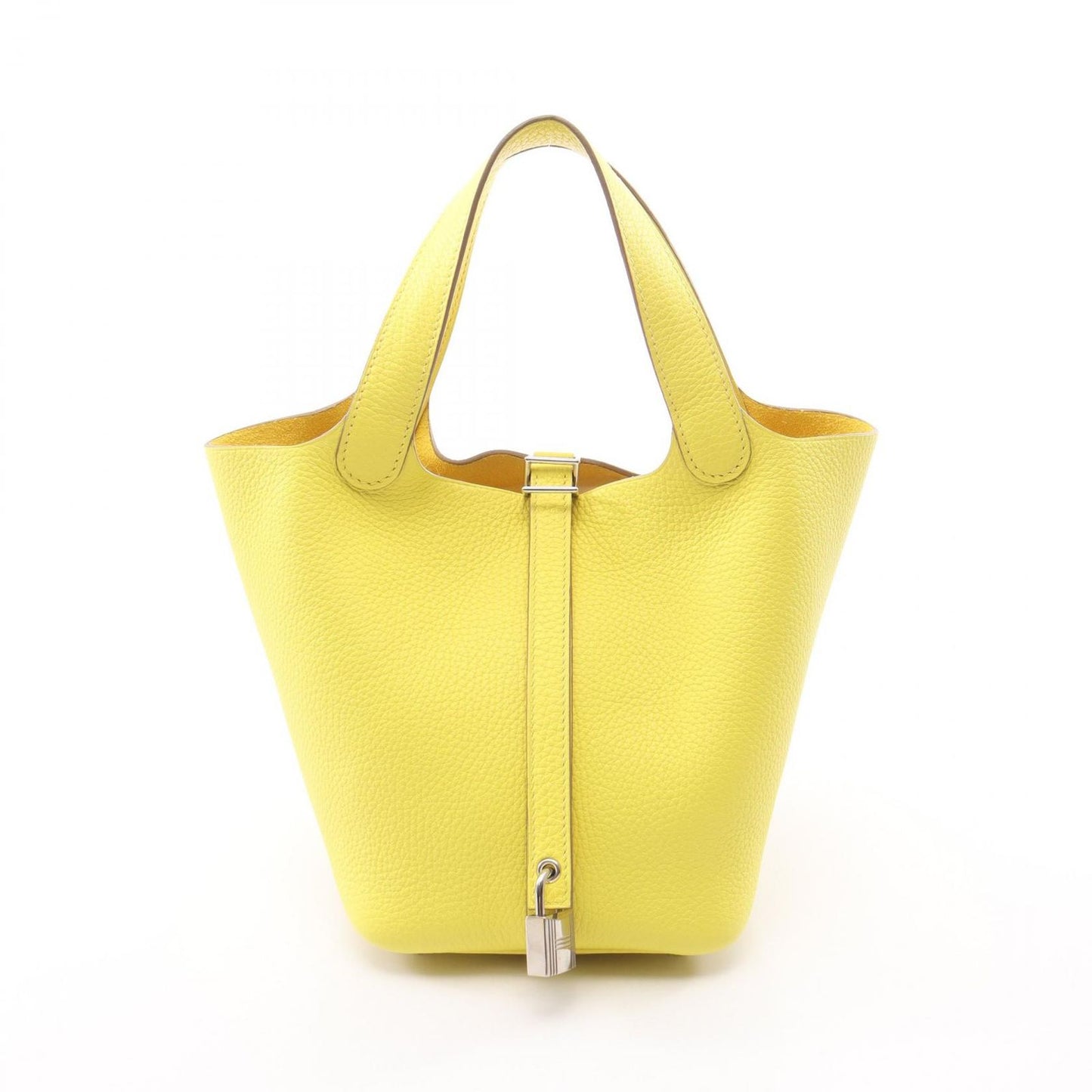 Hermes Picotin Lock PM Lime Leather Handbag