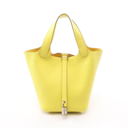 Hermes Picotin Lock PM Lime Leather Handbag