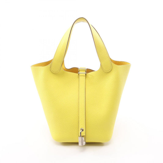 Hermes Picotin Lock PM Lime Leather Handbag