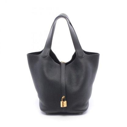 Hermes Picotin Lock MM Black Leather Handbag