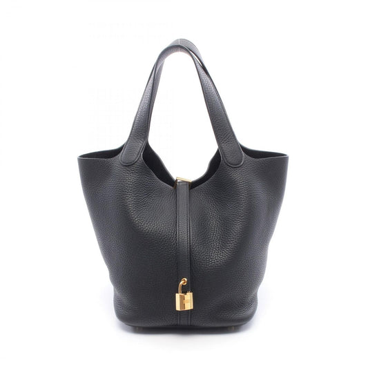 Hermes Picotin Lock MM Black Leather Handbag