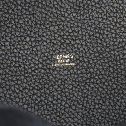 Hermes Picotin Lock MM Black Leather Handbag — view 4