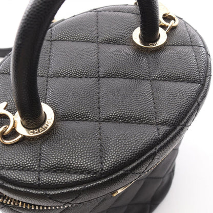 Chanel Handbag Quilted 2-Way Black Caviar Leather Vanity Chain — view 7