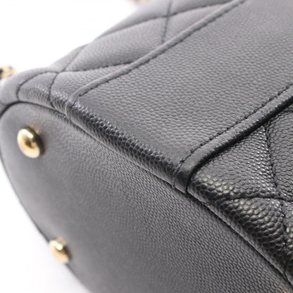 Chanel Handbag Quilted 2-Way Black Caviar Leather Vanity Chain — view 8