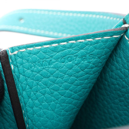Hermes Halzan 31 2-Way Blue Paon Leather Shoulder Bag — view 5