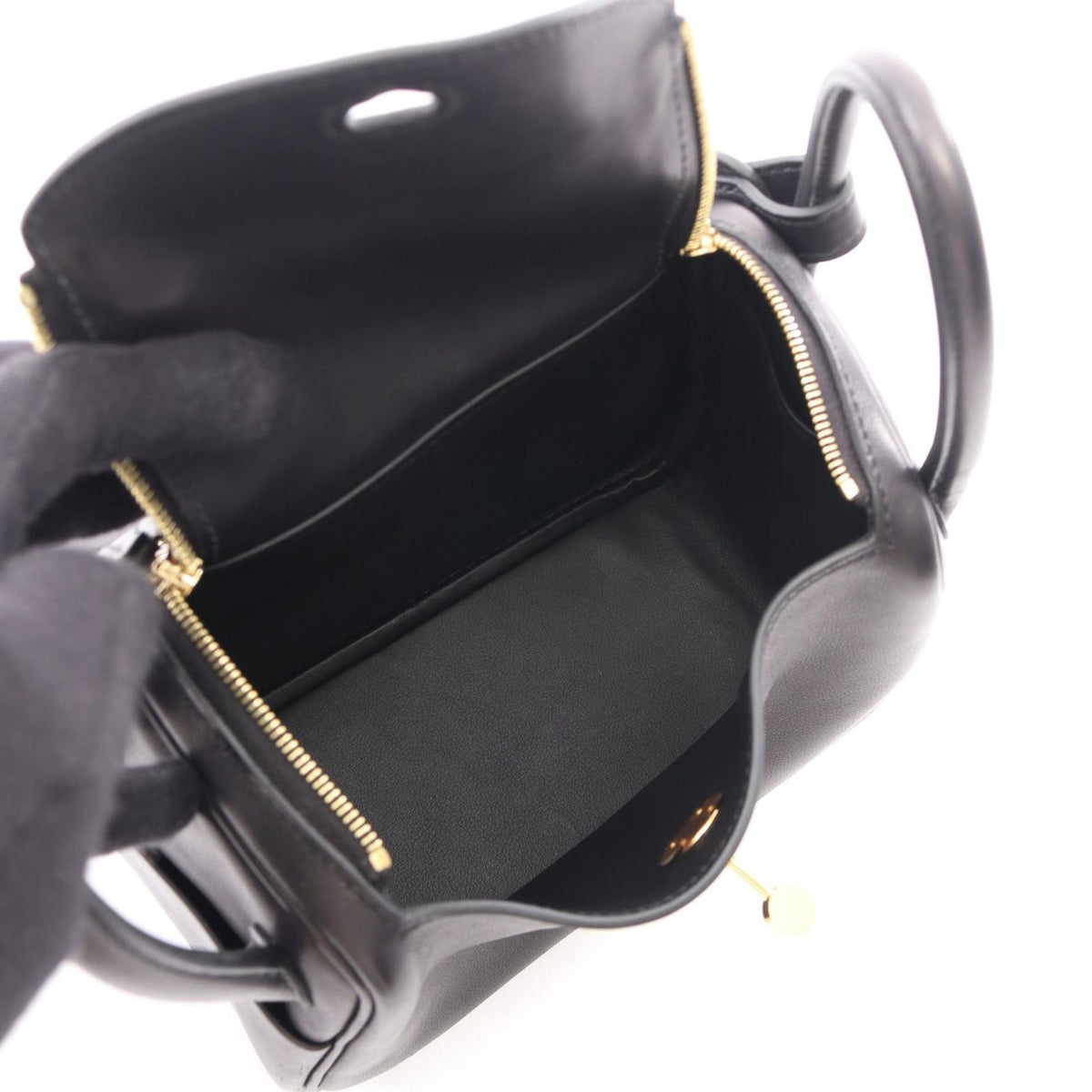 Hermes Shoulder Bag Lindy Mini Black Leather — view 3