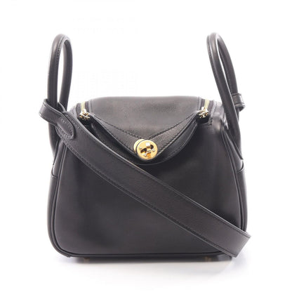 Hermes Shoulder Bag Lindy Mini Black Leather