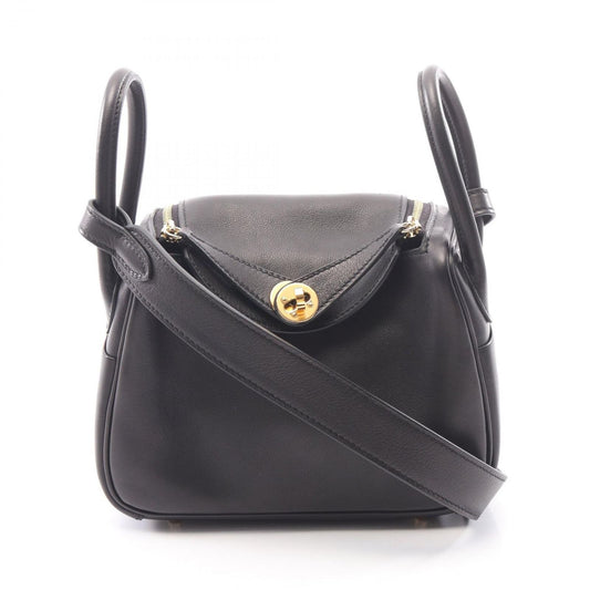 Hermes Shoulder Bag Lindy Mini Black Leather