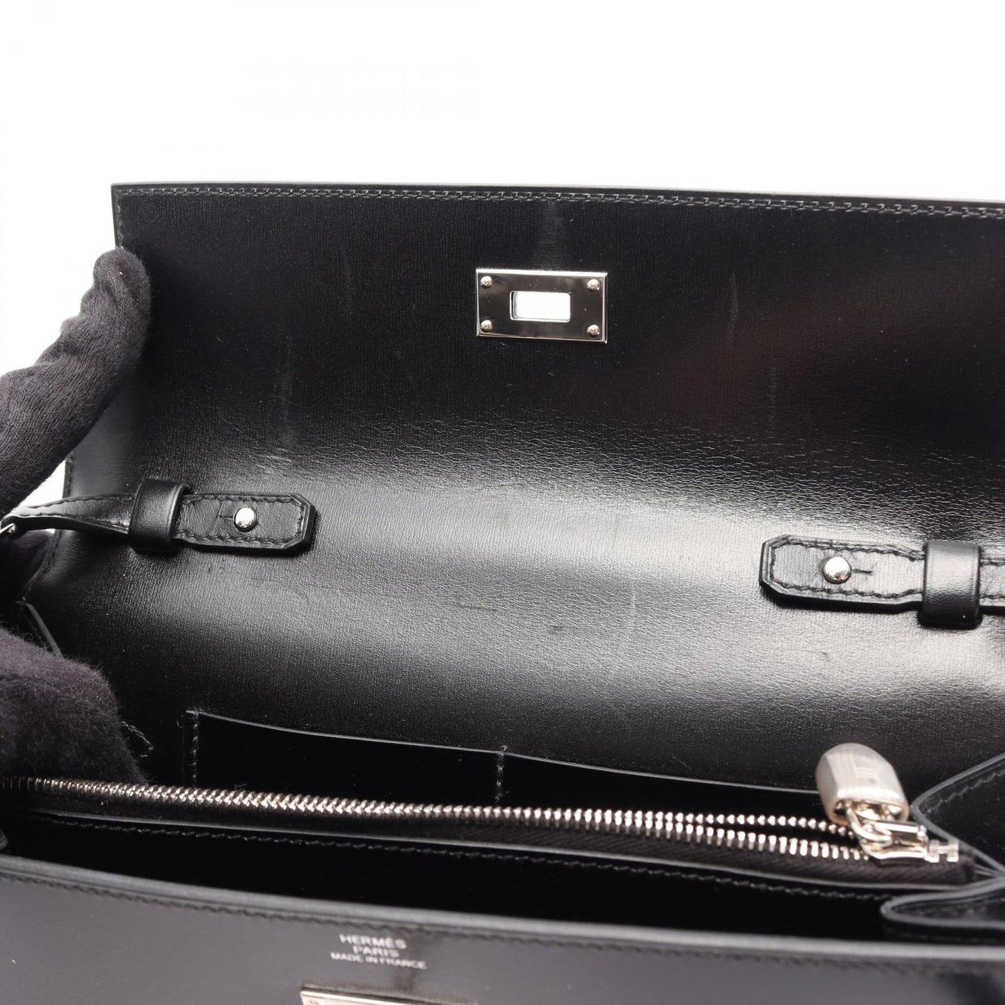 Hermes Shoulder Bag Kelly Long To Go Sellier Black Calf — view 6
