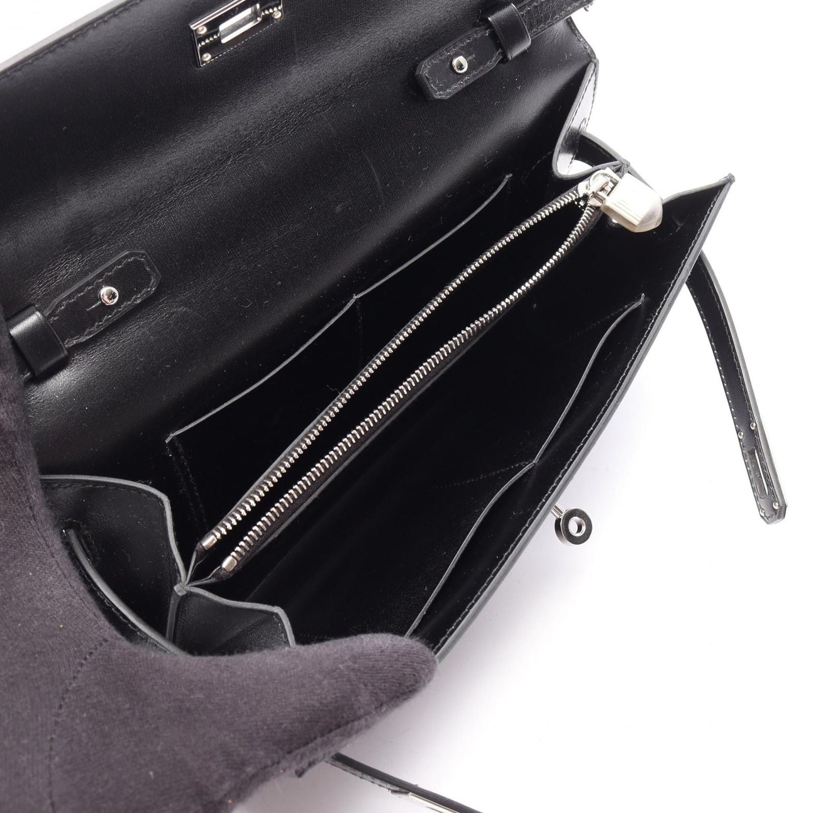 Hermes Shoulder Bag Kelly Long To Go Sellier Black Calf — view 3