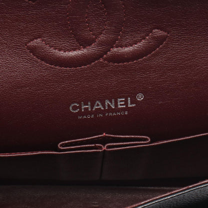 Chanel Shoulder Bag Quilted Double Flap Black Caviar Leather Chain — view 4