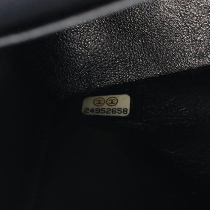 Chanel Shoulder Bag Quilted Double Flap Lame Black Caviar Leather Chain — view 5