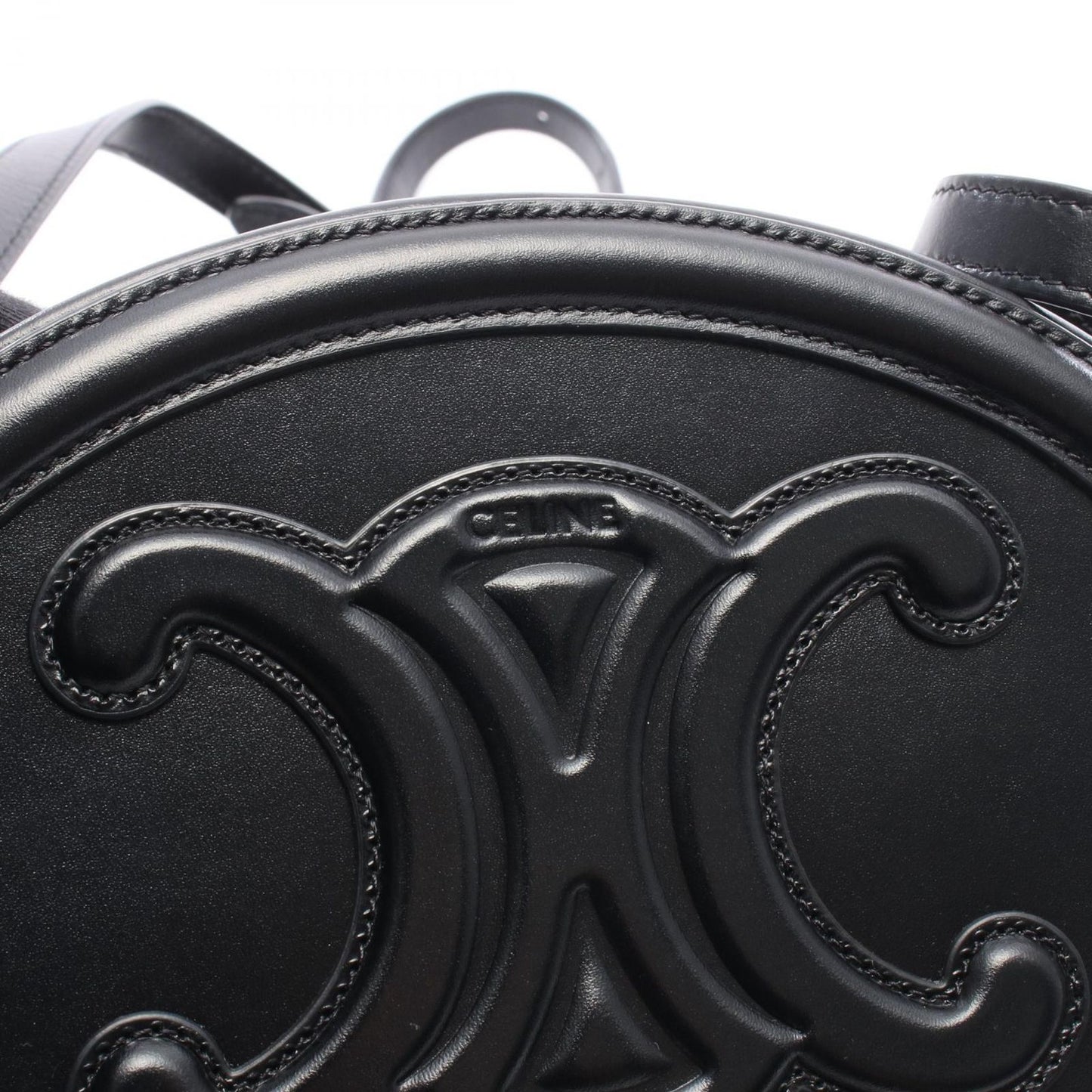 Celine Shoulder Bag Cuill Triomphe Oval Black Leather — view 4