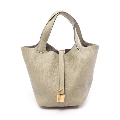 Hermes Picotin Lock PM Sage Leather Handbag
