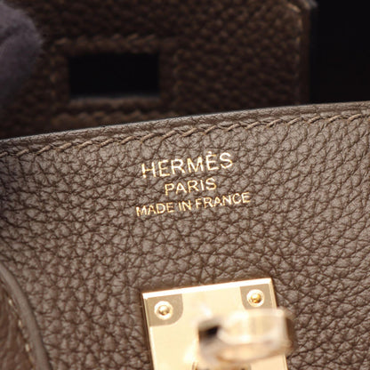Hermes Birkin 25 Vert Roden Leather Handbag — view 4