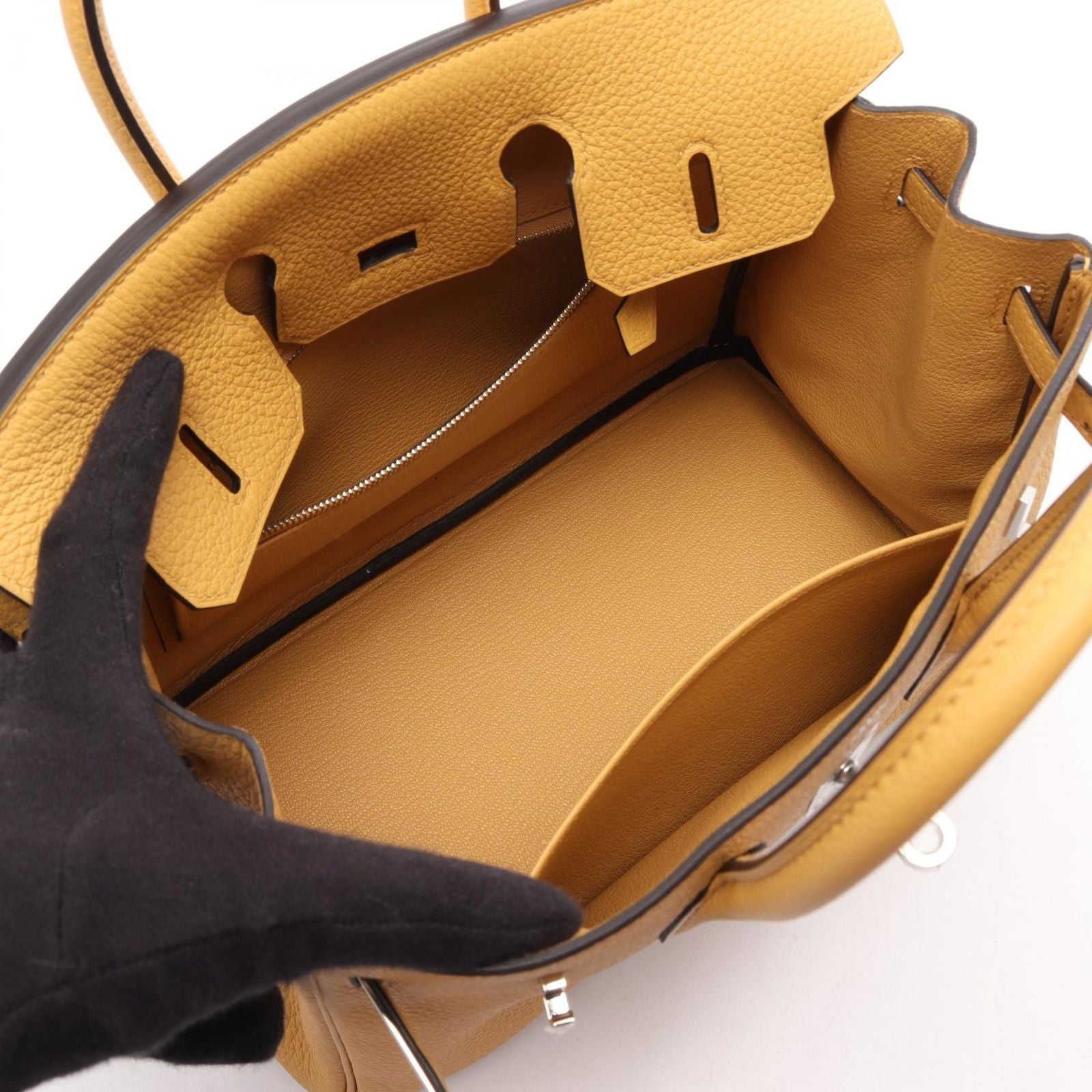 Hermes Birkin 25 Paille Leather Handbag — view 3