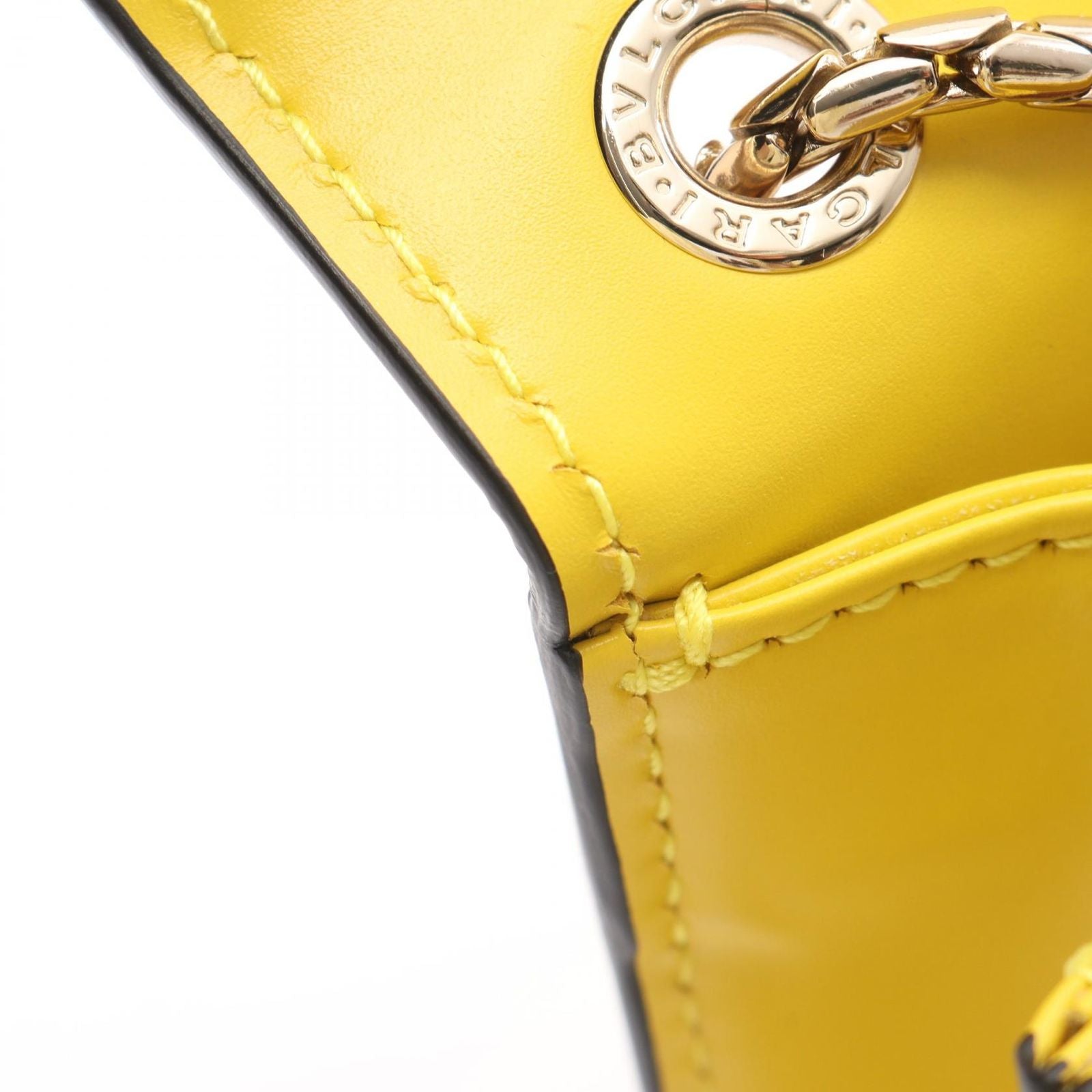 Bvlgari Shoulder Bag Serpenti Forever Yellow Leather — view 5