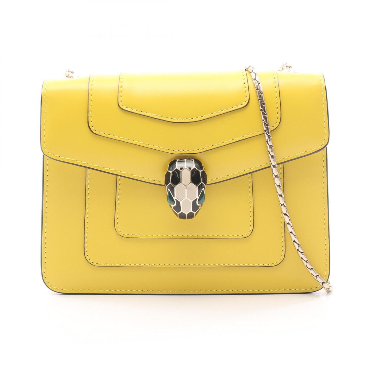 Bvlgari Shoulder Bag Serpenti Forever Yellow Leather