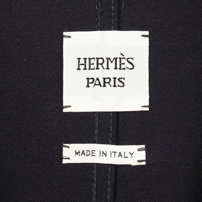 Hermes Denim Jacket Sellier Buttons Navy Cotton — view 3
