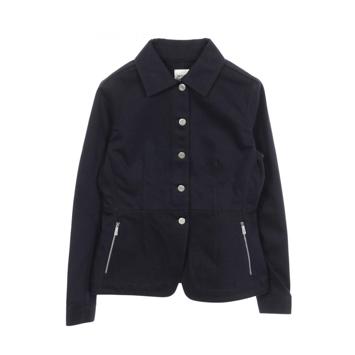 Hermes Denim Jacket Sellier Buttons Navy Cotton