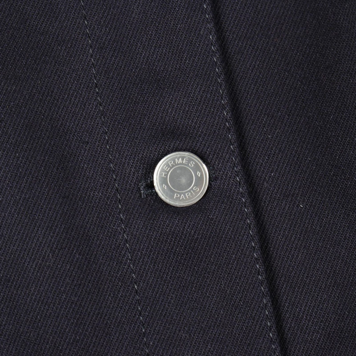 Hermes Denim Jacket Sellier Buttons Navy Cotton — view 7