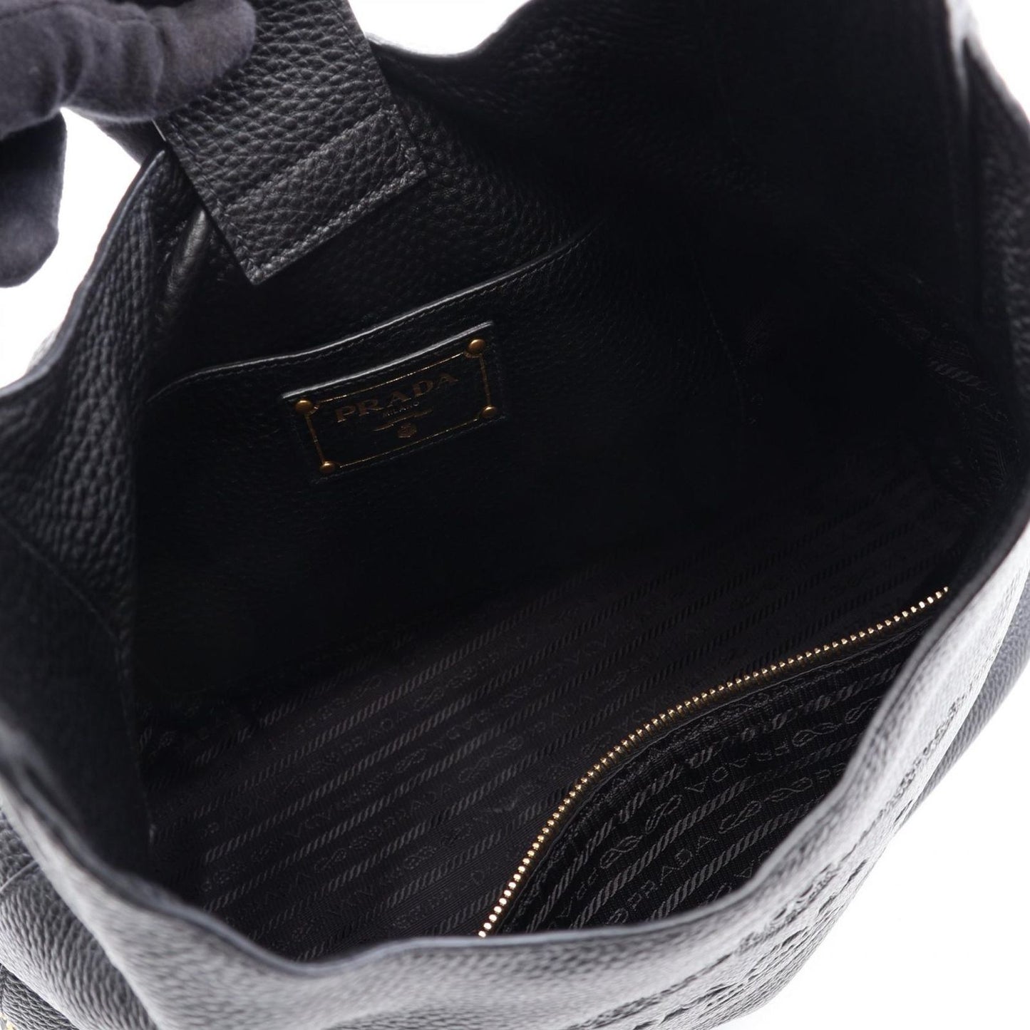 Prada Shoulder Bag Vitello Daino Black Leather Oneshoulder — view 3