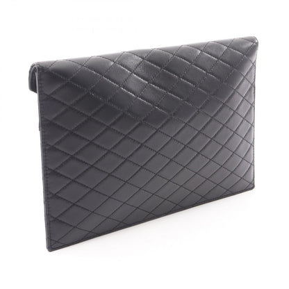 Saint Laurent Paris Clutch Gabby Black Leather Flap Chain — view 2