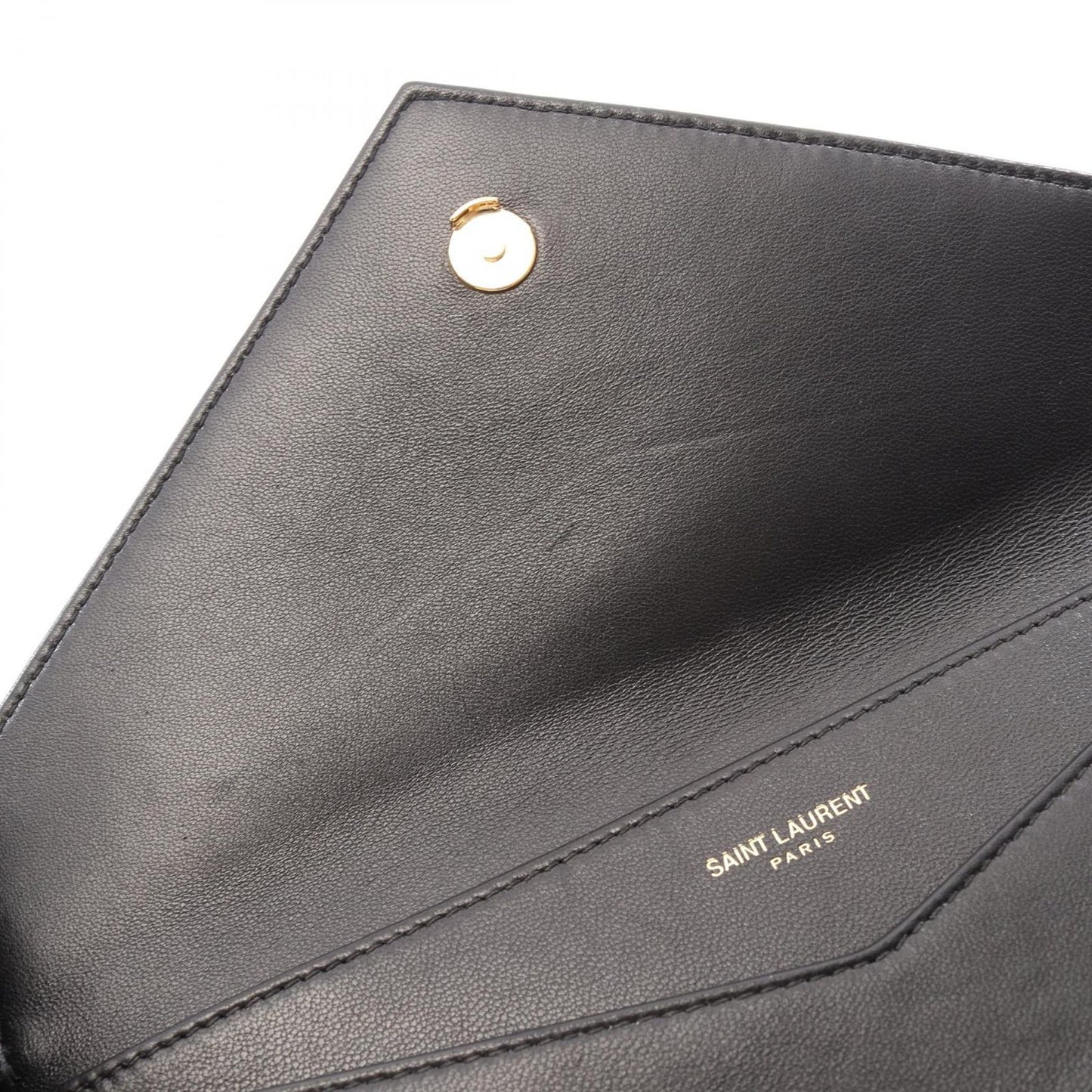 Saint Laurent Paris Clutch Gabby Black Leather Flap Chain — view 5