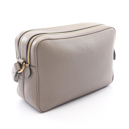 Prada Shoulder Bag Vitello Phenix Gray Leather Metal Logo — view 2
