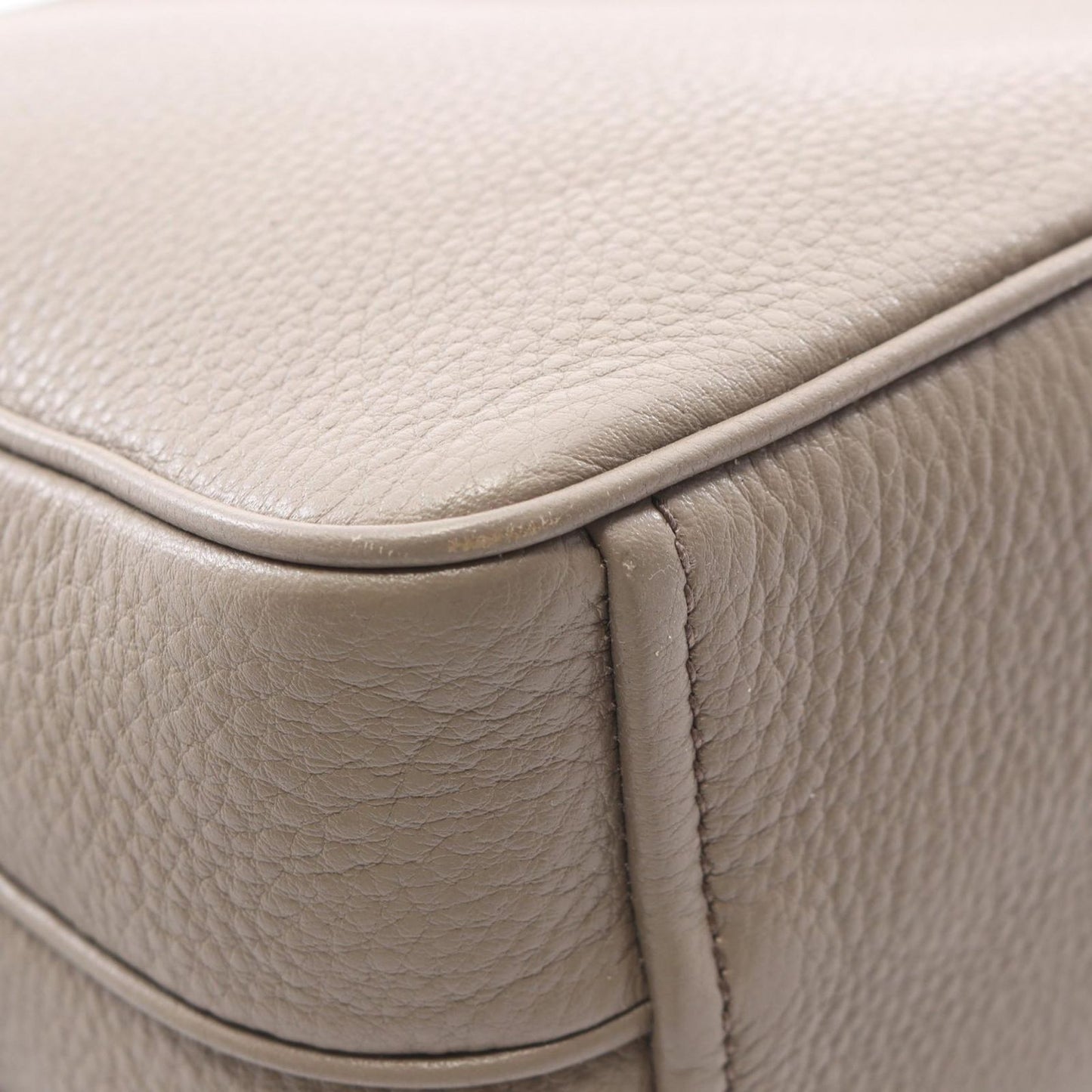 Prada Shoulder Bag Vitello Phenix Gray Leather Metal Logo — view 7