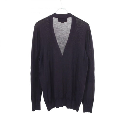 Gucci Cardigan Logo All Over Pattern Wool Navy — view 2