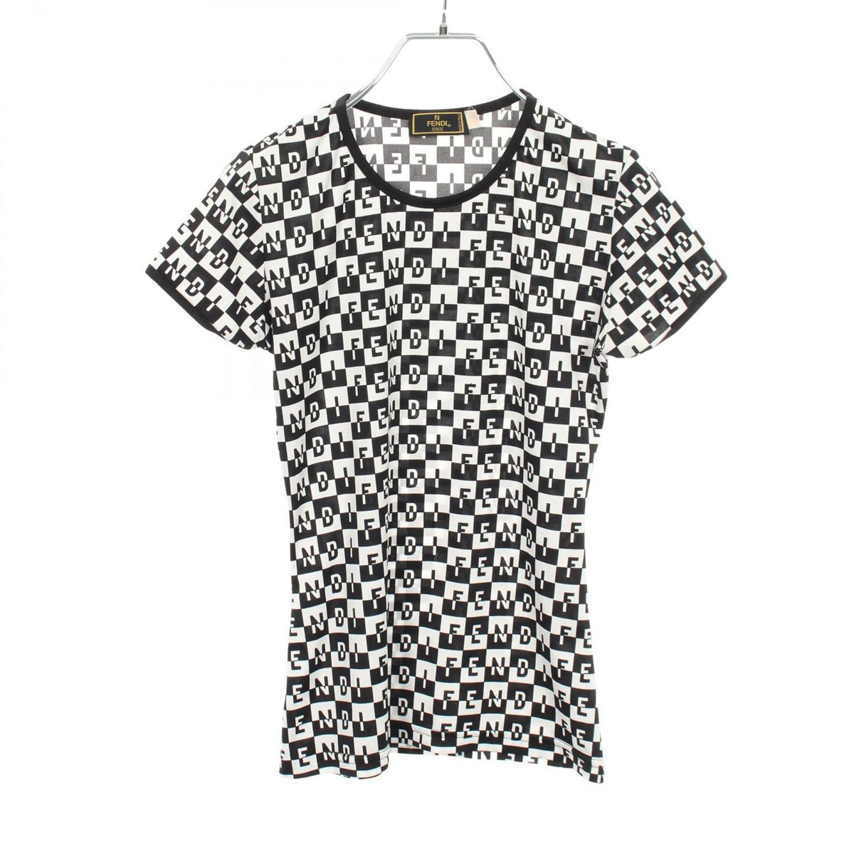 Fendi Top Logo All Over Print Short Sleeves T-Shirt