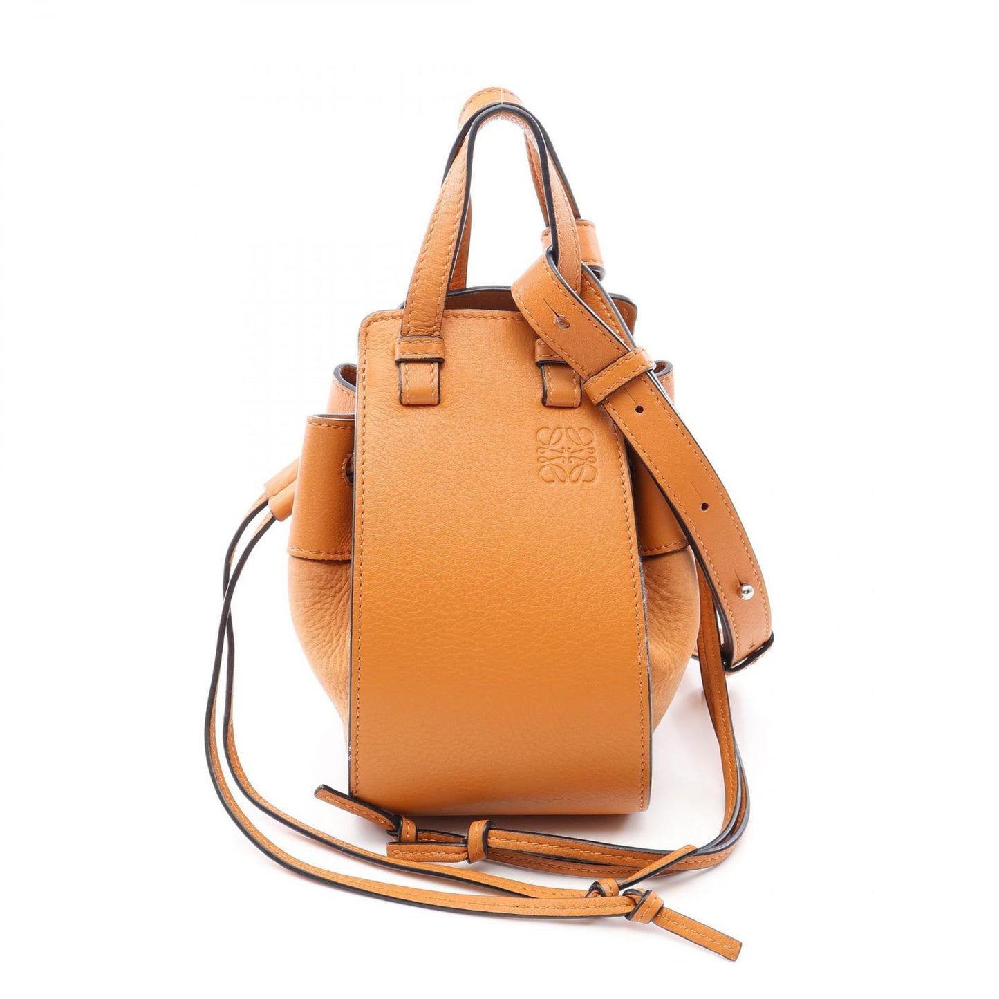 Loewe Handbag Hammock Drawstring Bag Mini 2-Way Brown Leather