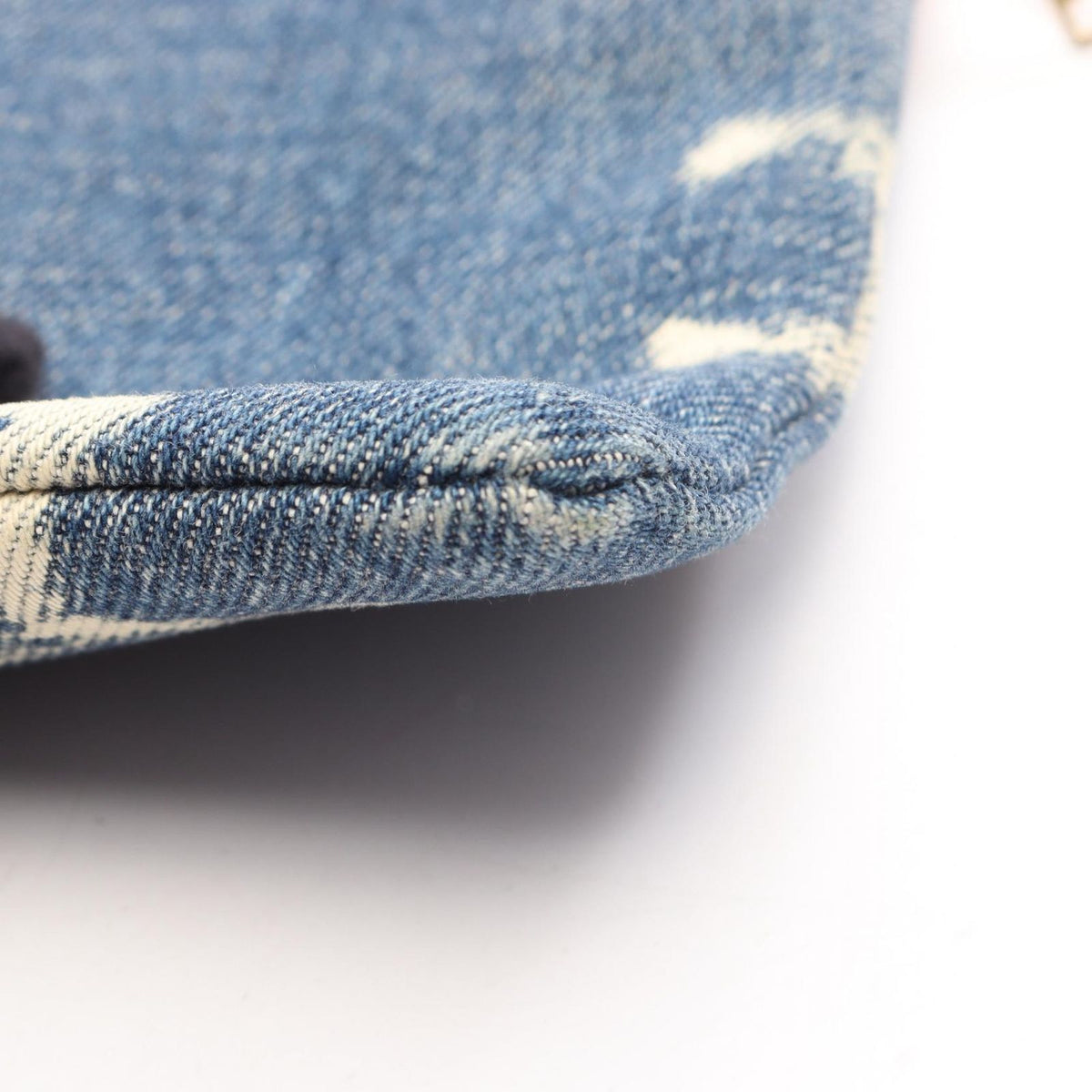Celine Clutch Triomphe Indigo Blue Denim Leather — view 7
