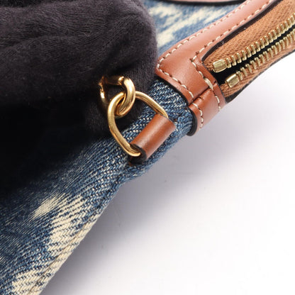 Celine Clutch Triomphe Indigo Blue Denim Leather — view 8