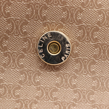 Celine Macadam Beige Brown Canvas Leather Handbag — view 5